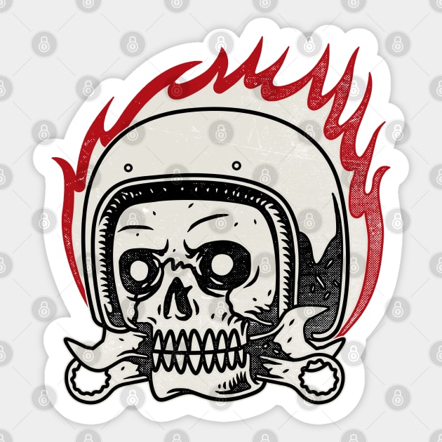 Skull Biker Sticker by quilimo